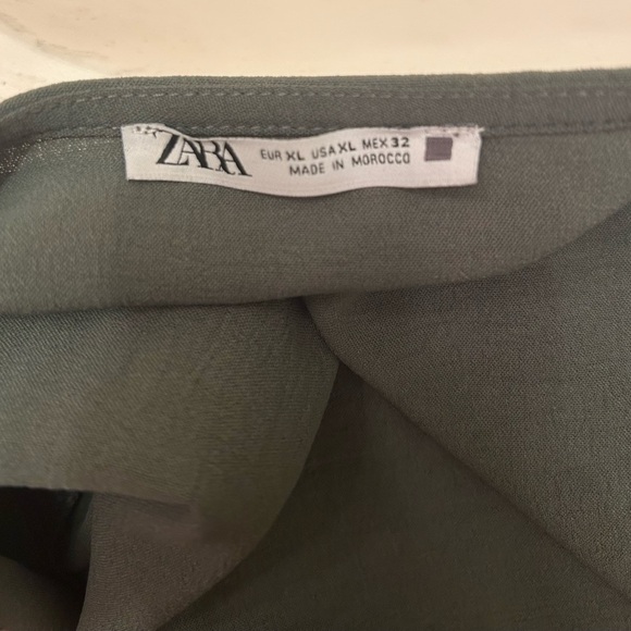 Zara Army Green Wrap Blouse, Size XL - Picture 5 of 7